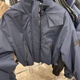 [S] KARL LAGERFELD NAVY CROPPED LOGO BOMBER, LWQMP606-NVY (SKL1553)