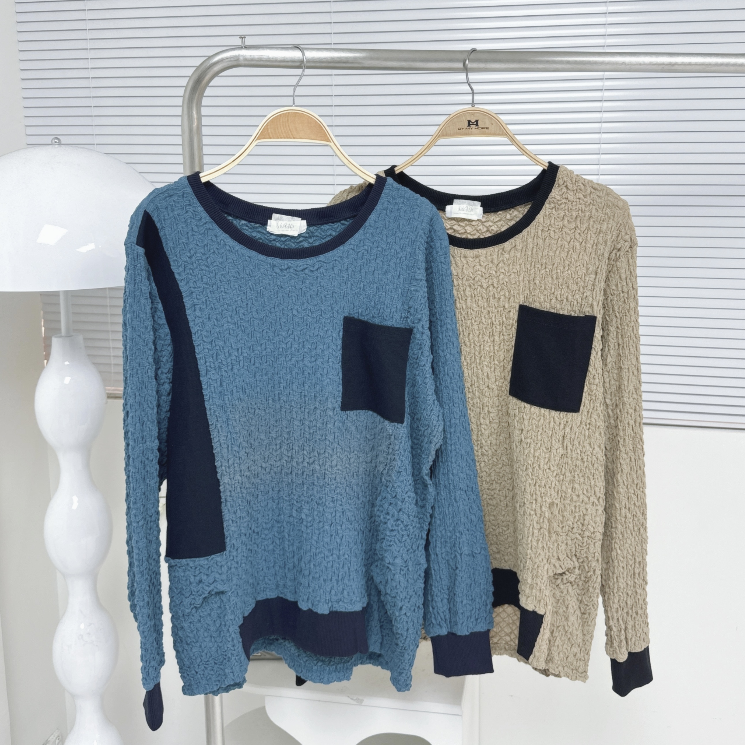 【廠家制】胸小袋壓紋拼布TOP