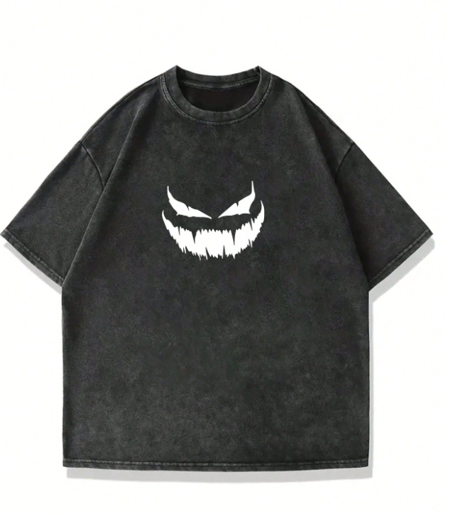 KADMAX大尺碼-大碼男街頭水洗惡魔短袖TEE〈KSMS2762〉