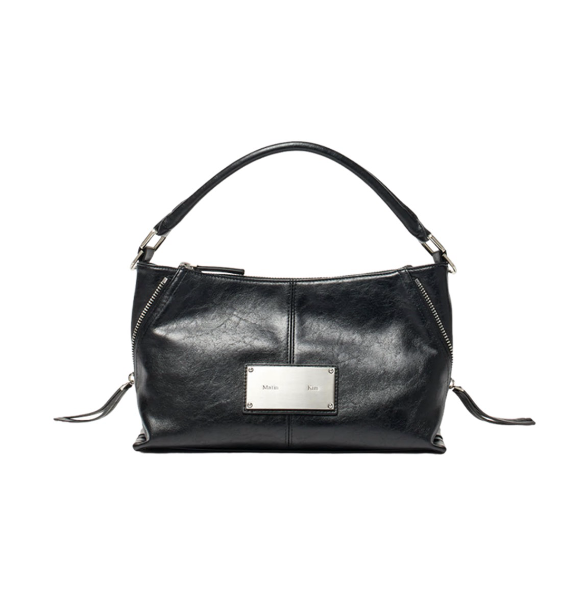 ［ Matin Kim ］側拉鍊兩用迷你斜背包 黑色