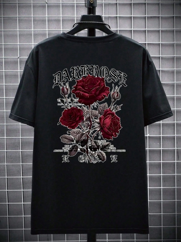 KADMAX大尺碼-大碼男街頭美式硬派玫瑰短袖TEE〈KSMS2763〉