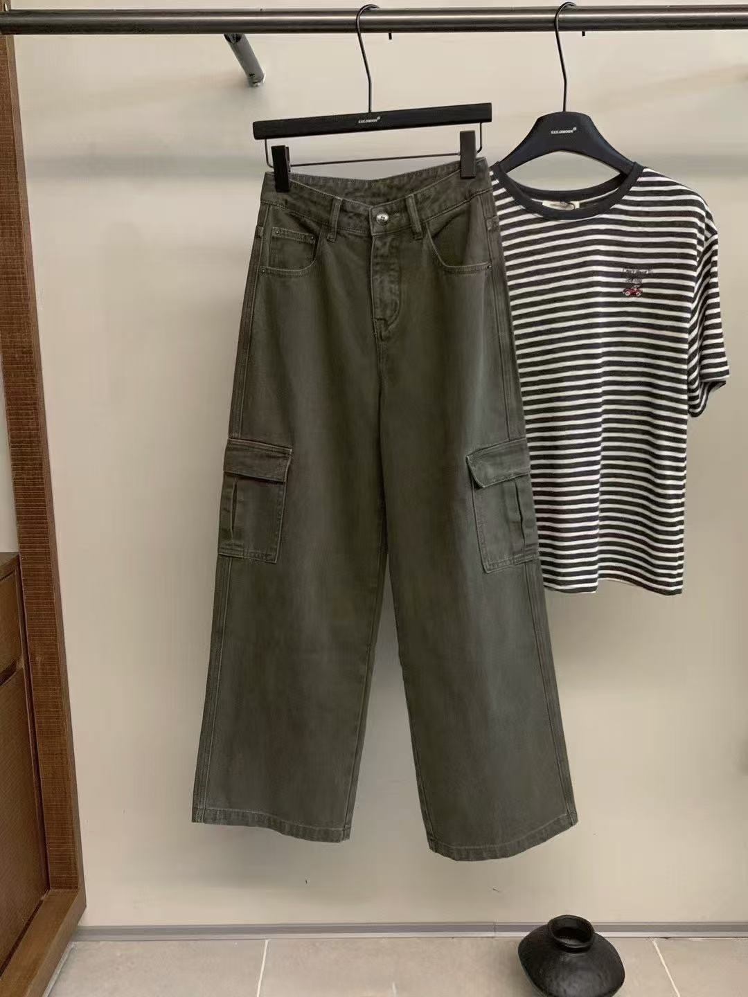 332 柔軟垂感工裝褲