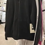 [S] KARL LAGERFELD BLACK CO-ORD LOGO TAPE TRACK JACKET, L5ZESA13-BLK (SKL1558)