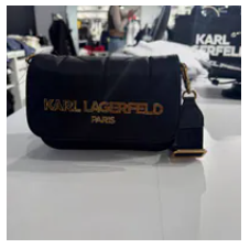 [S] KARL LAGERFELD BLK/GOLD LH3EE4CC-BGD VOYAGE LOGO CROSSBODY, 198913894035 (SKL1560)