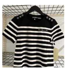 [S] KARL LAGERFELD LACK/SOFT WHITE SHORT SLEEVE STRIPED KARL TEE, L5KHZB31-H6W (SKL1561)
