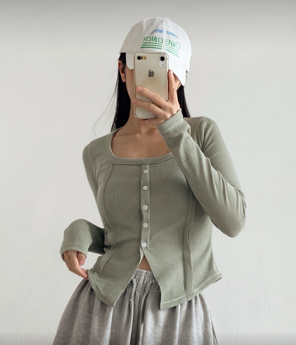 羅紋鈕扣方領上衣