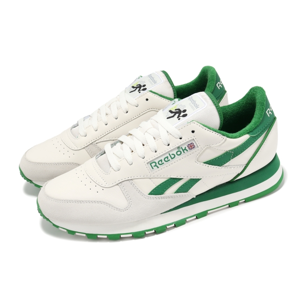 【下殺↘ $990】Reebok 休閒鞋 Classic Leather 白 綠 麂皮 男 100074340