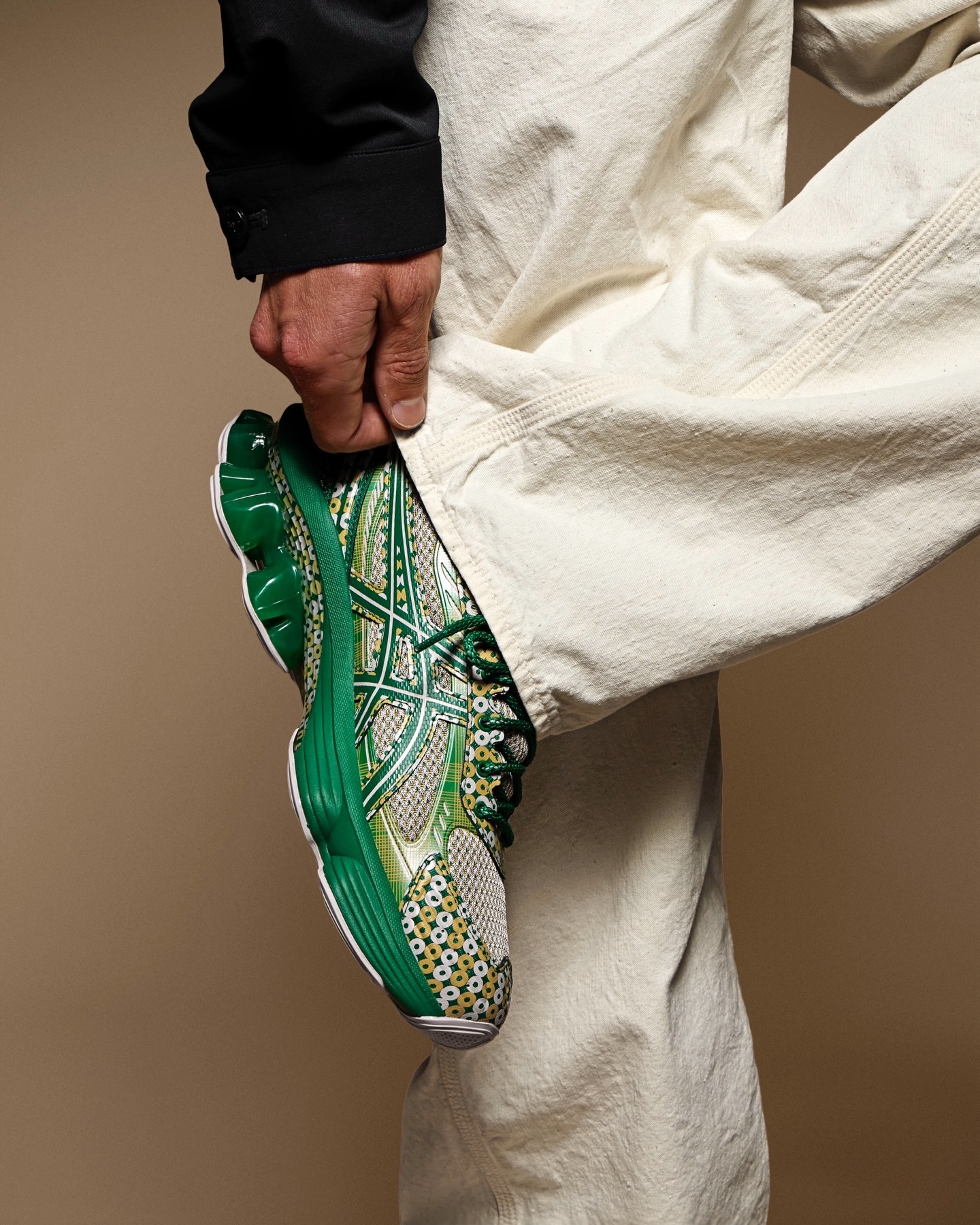 Kiko Kostadinov x ASICS Us7-S Gel-Kinetic Fluent 綠黃 聯名 跑鞋 藝術潮流 男鞋 1203A973-700
