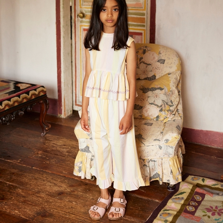 トップス Wini Trouser Set Painters Stripe 9-11Y Apolina 繽紛條紋無袖套裝WINI TROUSER SET - PAINTERS -CARA No.9