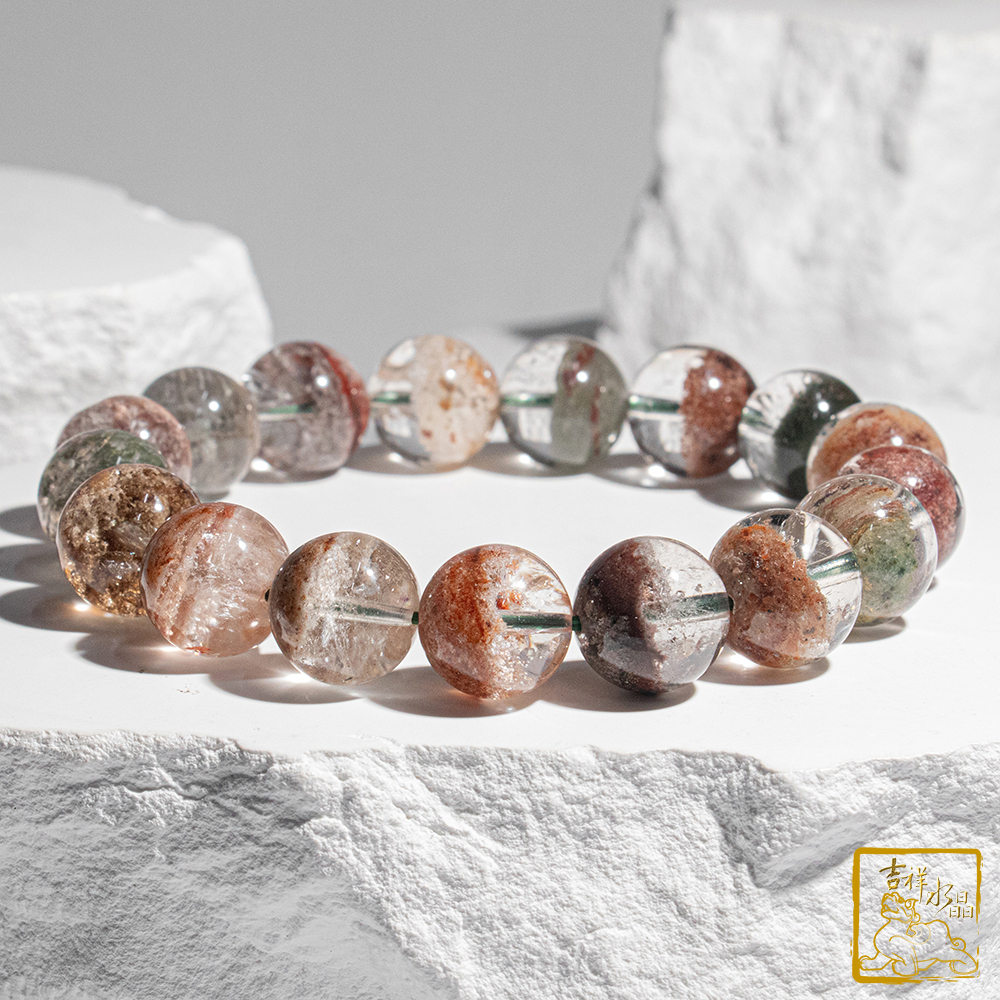 彩幽靈聚寶盆手珠 12.8mm 正能量