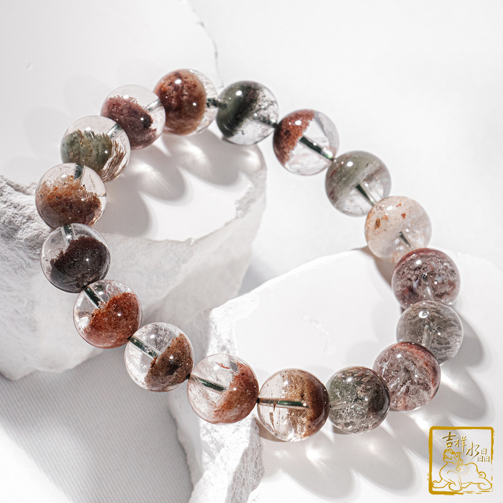 彩幽靈聚寶盆手珠 12.8mm 正能量