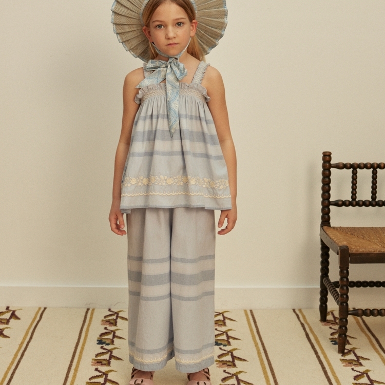 Apolina 海風條紋木耳邊無袖套裝 ADINA TROUSER SET - SUMMERHOUSE STRIPE