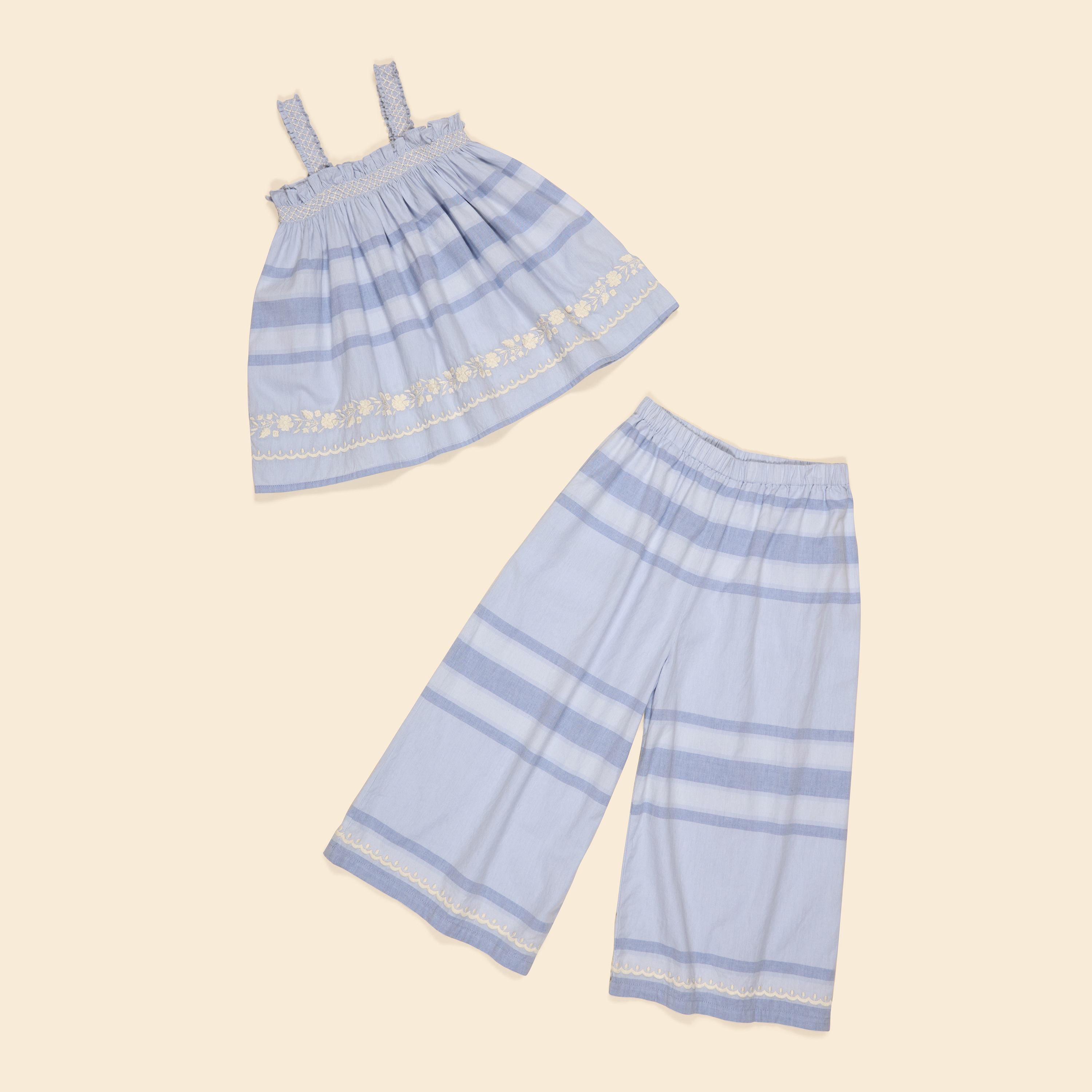 Apolina 海風條紋木耳邊無袖套裝 ADINA TROUSER SET - SUMMERHOUSE STRIPE