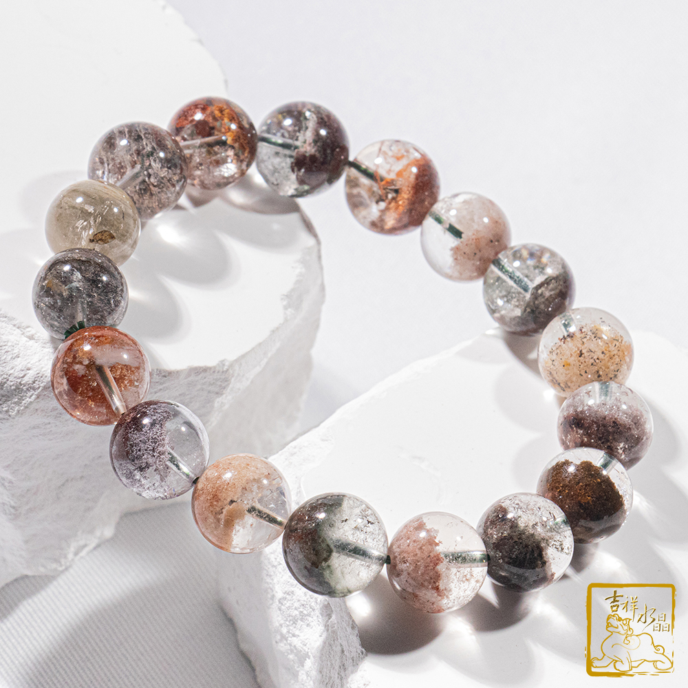 彩幽靈聚寶盆手珠 12.8mm 平衡脈輪