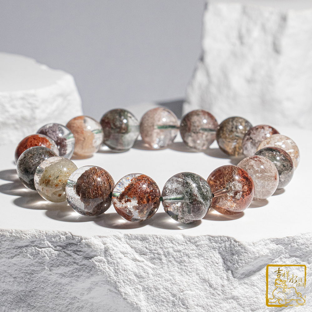 彩幽靈聚寶盆手珠 12.8mm 平衡脈輪