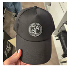 [S] KARL LAGERFELD BLACK L5WH7945-BLK KRYSTAL KARL BASEBALL HAT, L5WH7945-BLK (SKL1569)