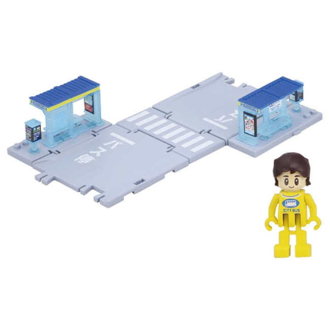 TOM-WOR Tomica Town-Bus Stop With Passenger