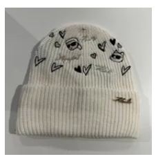 [S] KARL LAGERFELD IVORY L5KH8189-IVY KARL ICONS KUFF BEANIE, 198913923964 (SKL1570)
