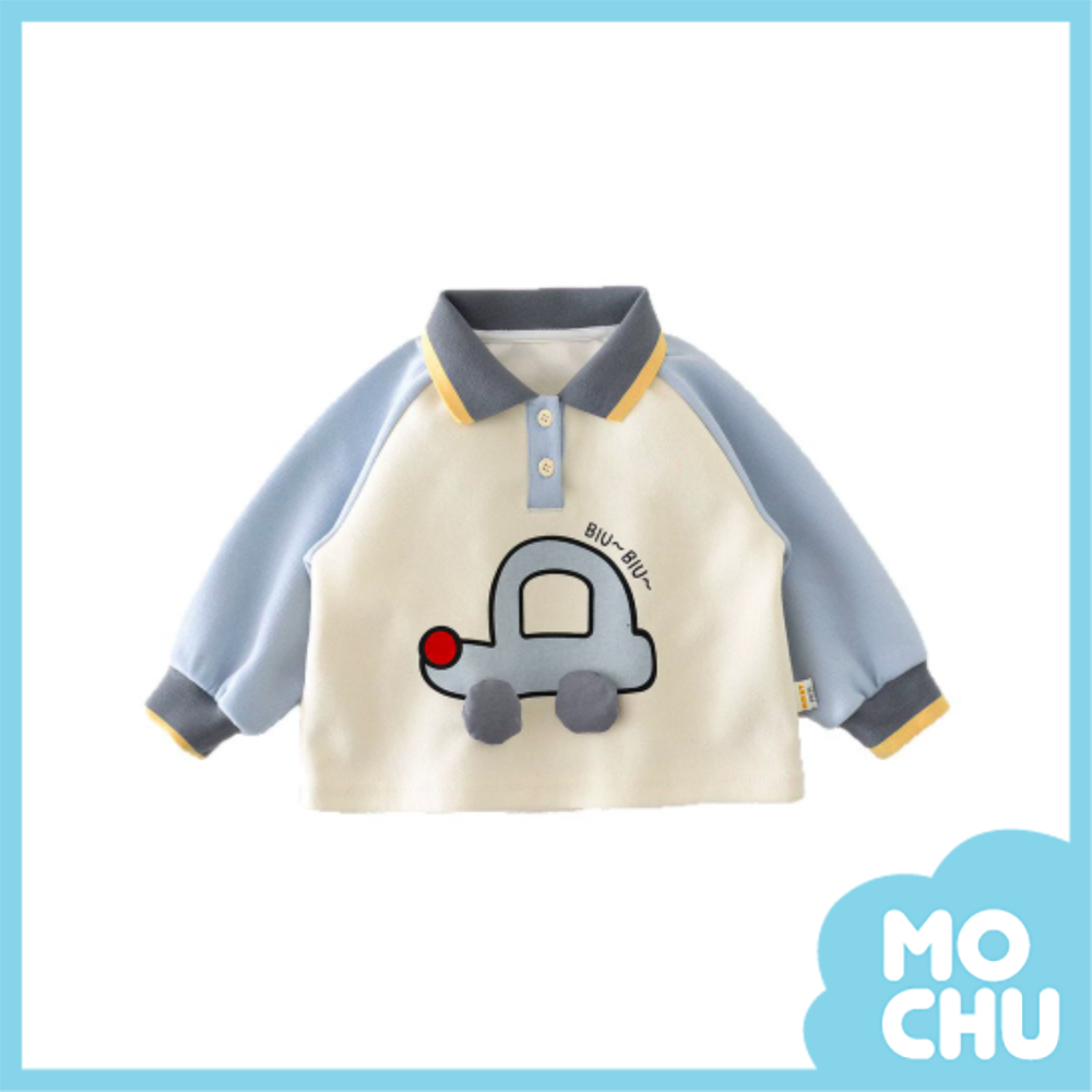 哺哺小汽車長袖polo衫