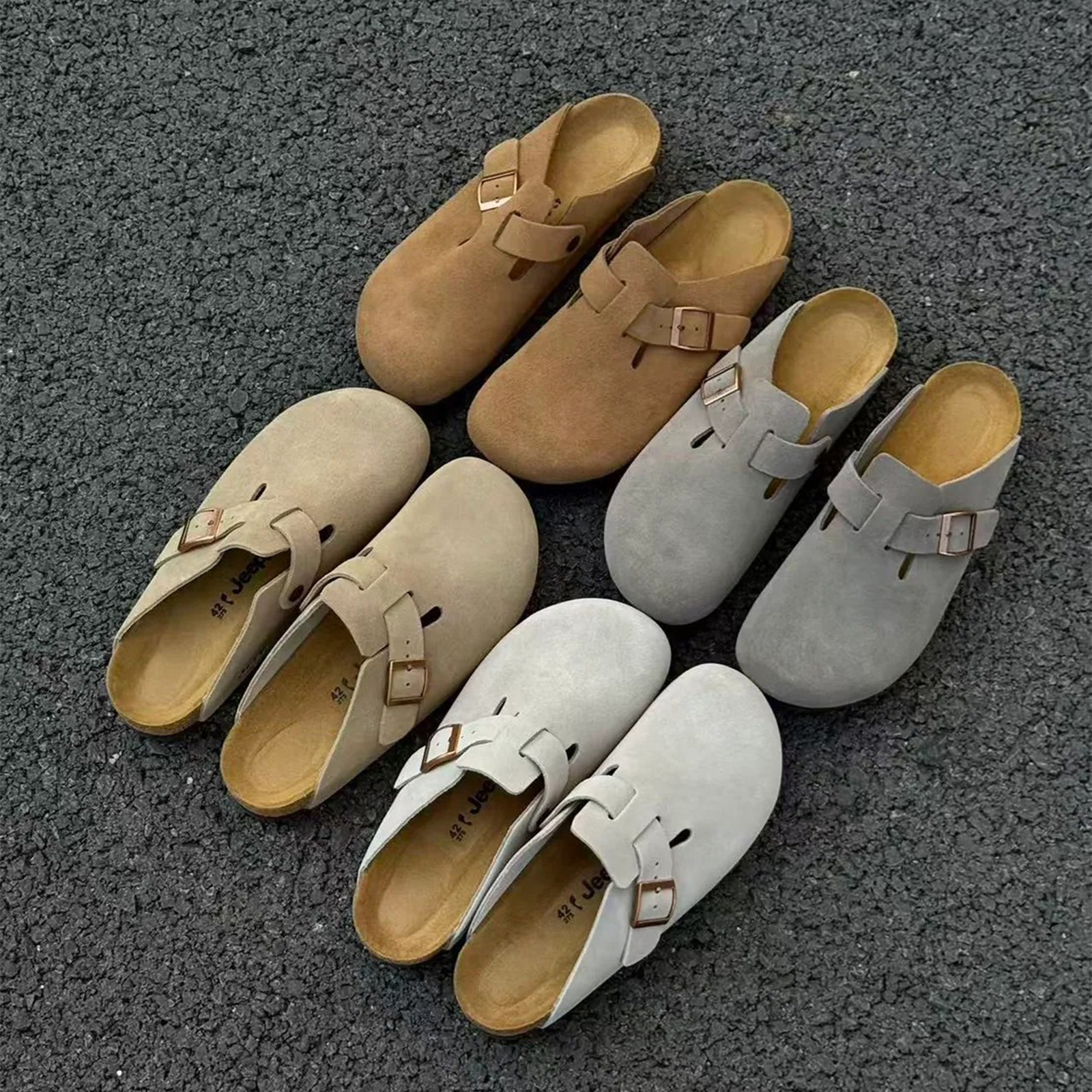 JEEP 吉普 勃肯鞋 懶人鞋 軟木中底 麂皮 復古 穆勒鞋 男鞋 女鞋 露營 戶外休閒 P760N14014