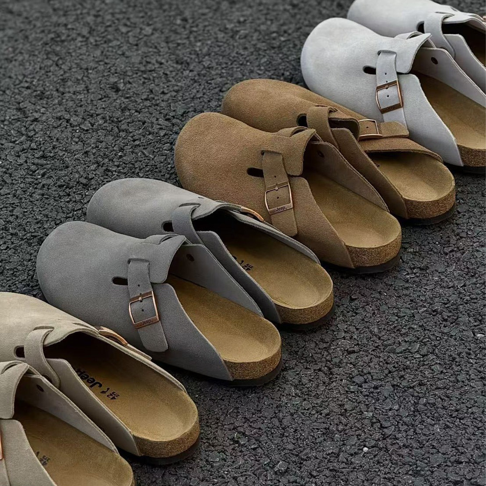 JEEP 吉普 勃肯鞋 懶人鞋 軟木中底 麂皮 復古 穆勒鞋 男鞋 女鞋 露營 戶外休閒 P760N14014