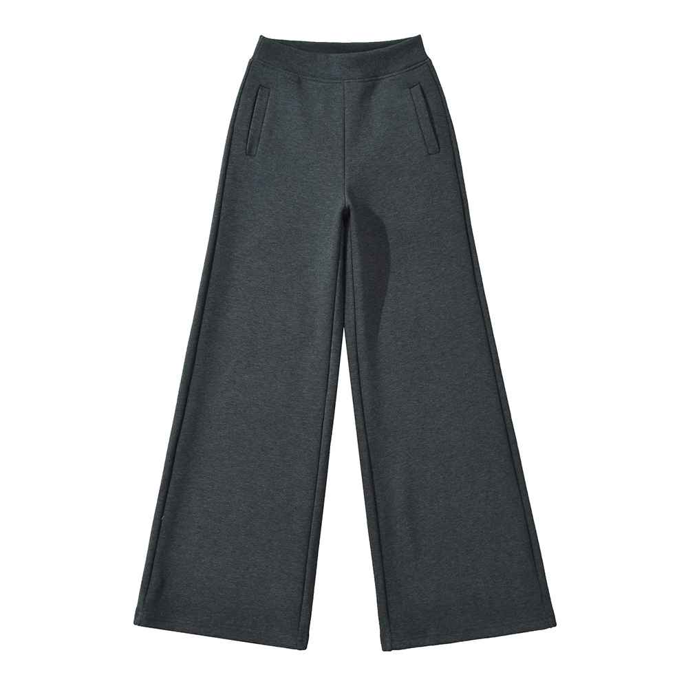 絨毛內裡闊腿羊毛褲 女款 (黑灰色) 24AR6603B