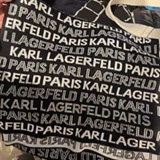 [S] KARL LAGERFELD BLACK L5KS9000 LOGO STUD SCARF, 198913923858 (SKL1576)