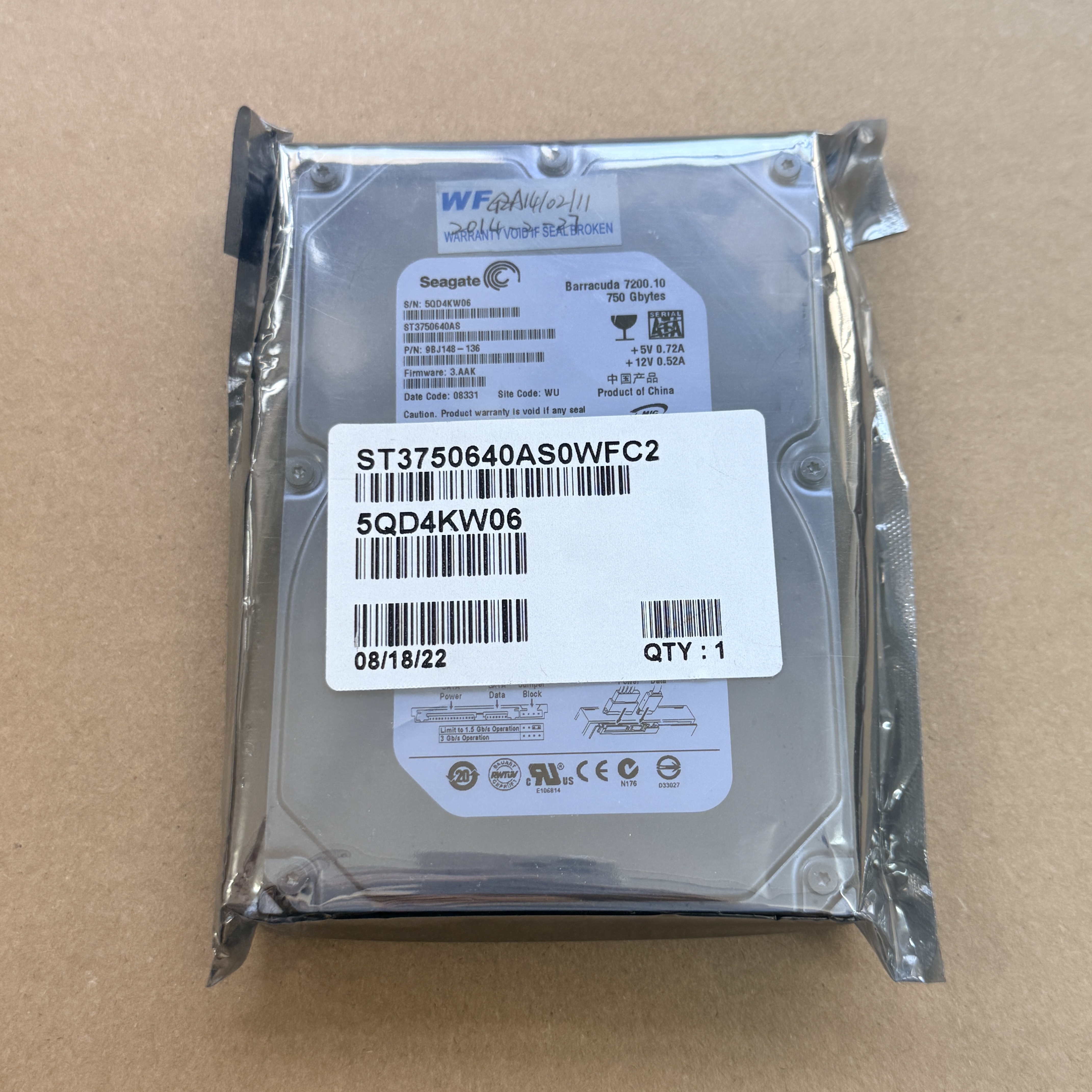 ST3750640AS SEAGATE 750GB 3.5" SATA HDD (翻新)