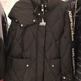 [S] KARL LAGERFELD BLACK LOGO TAPE OVERSIZED DUVET PUFFER, LWQMD247-BLK (SKL1579)