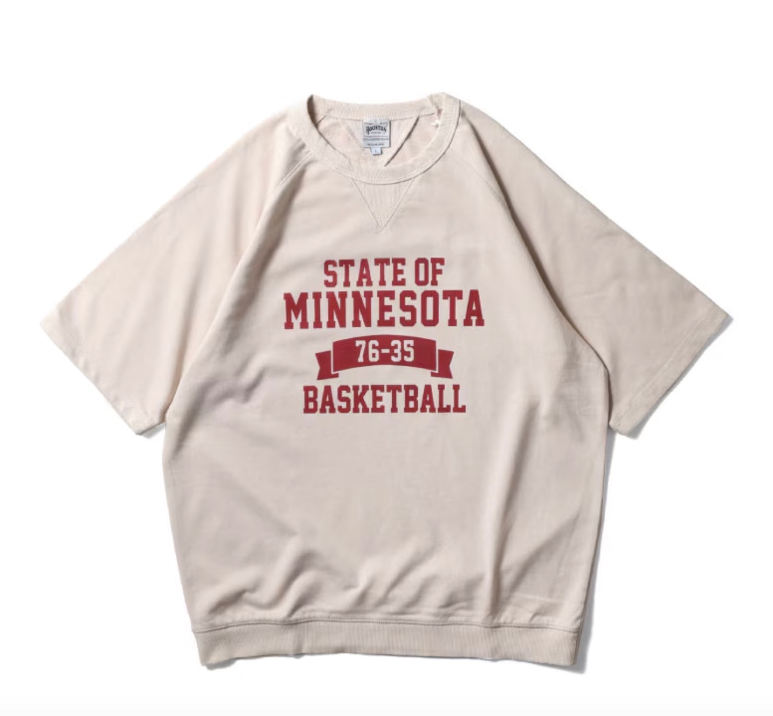 HOUSTON  POWDER WASH S/S 短袖型輕薄 SWEAT(MINNESOTA) / OFF WHITE