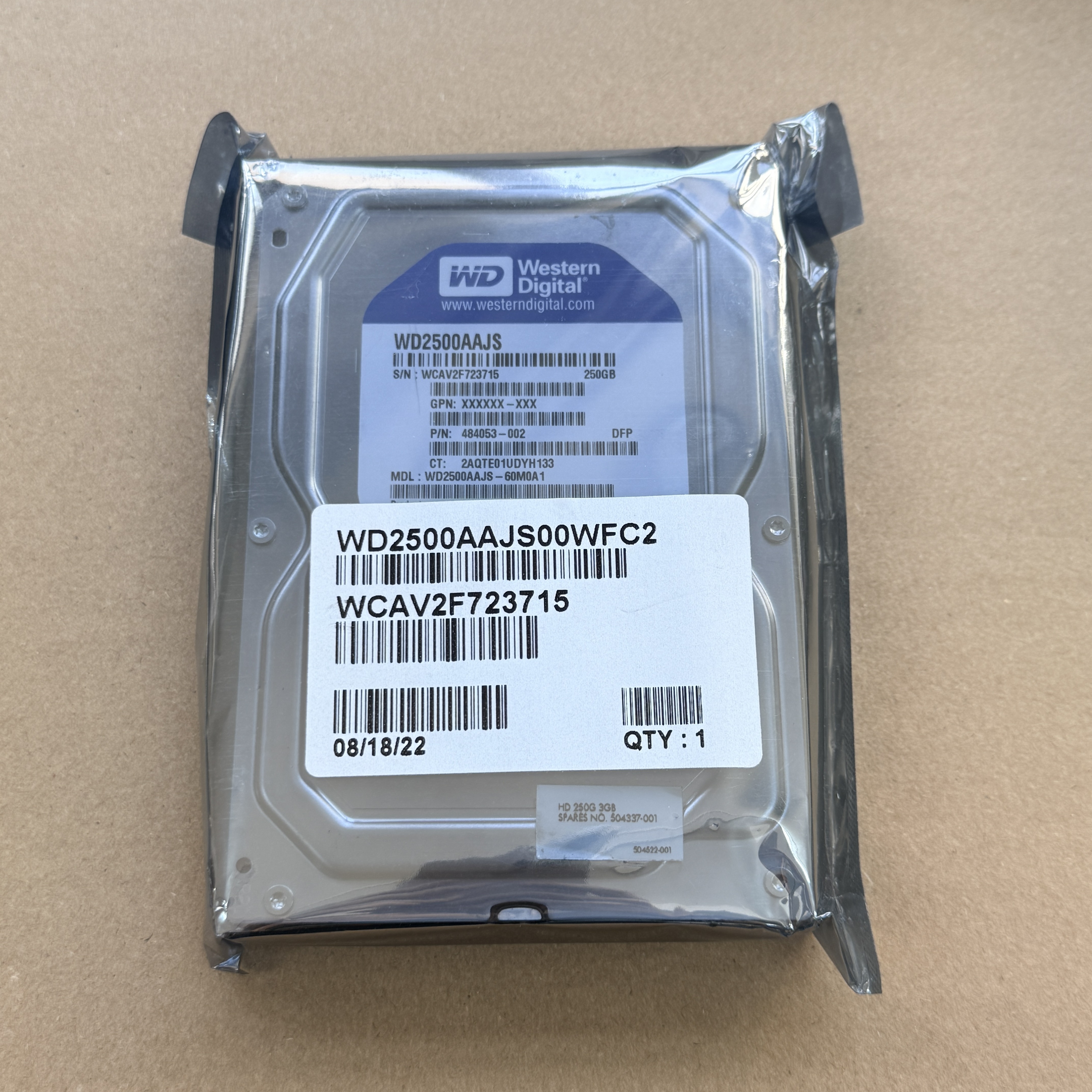 WD2500AAJS WD 3.5" 250GB 7.2K SATA HDD (翻新)