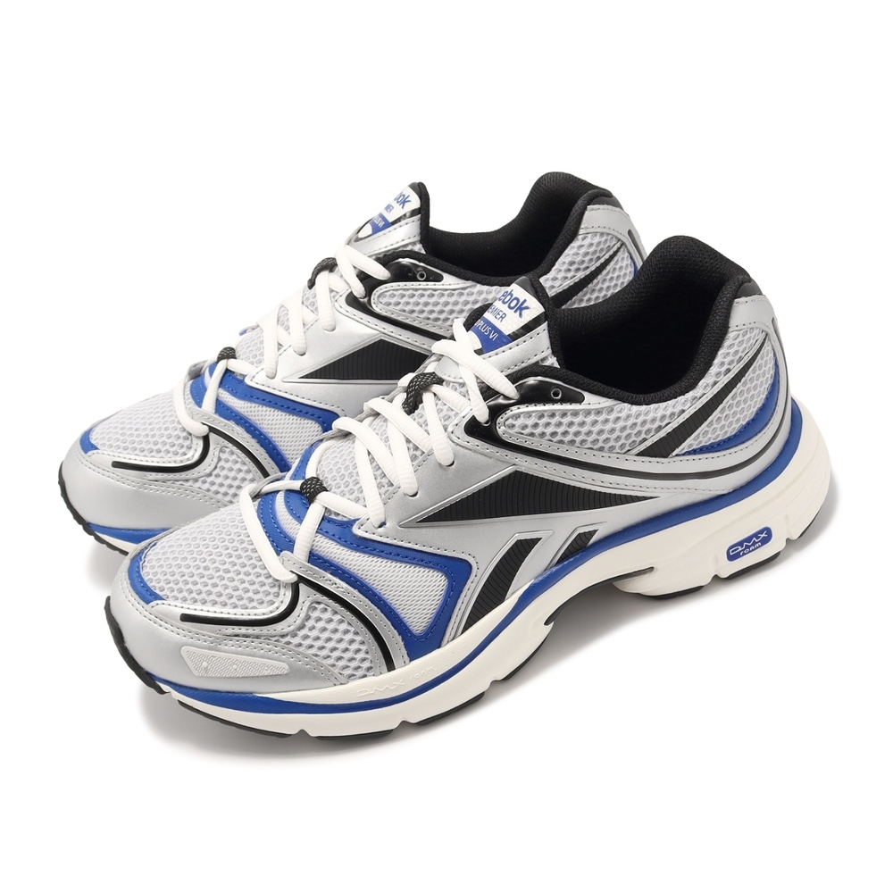 【下殺↘ $990】Reebok 慢跑鞋 Premier Road Plus VI 銀 黑 藍 緩震 男 100074713