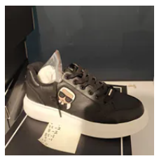 [S] KARL LAGERFELD BLACK KARLIE LACE UP SNEAKER, KL440067-BLACK (SKL1586)