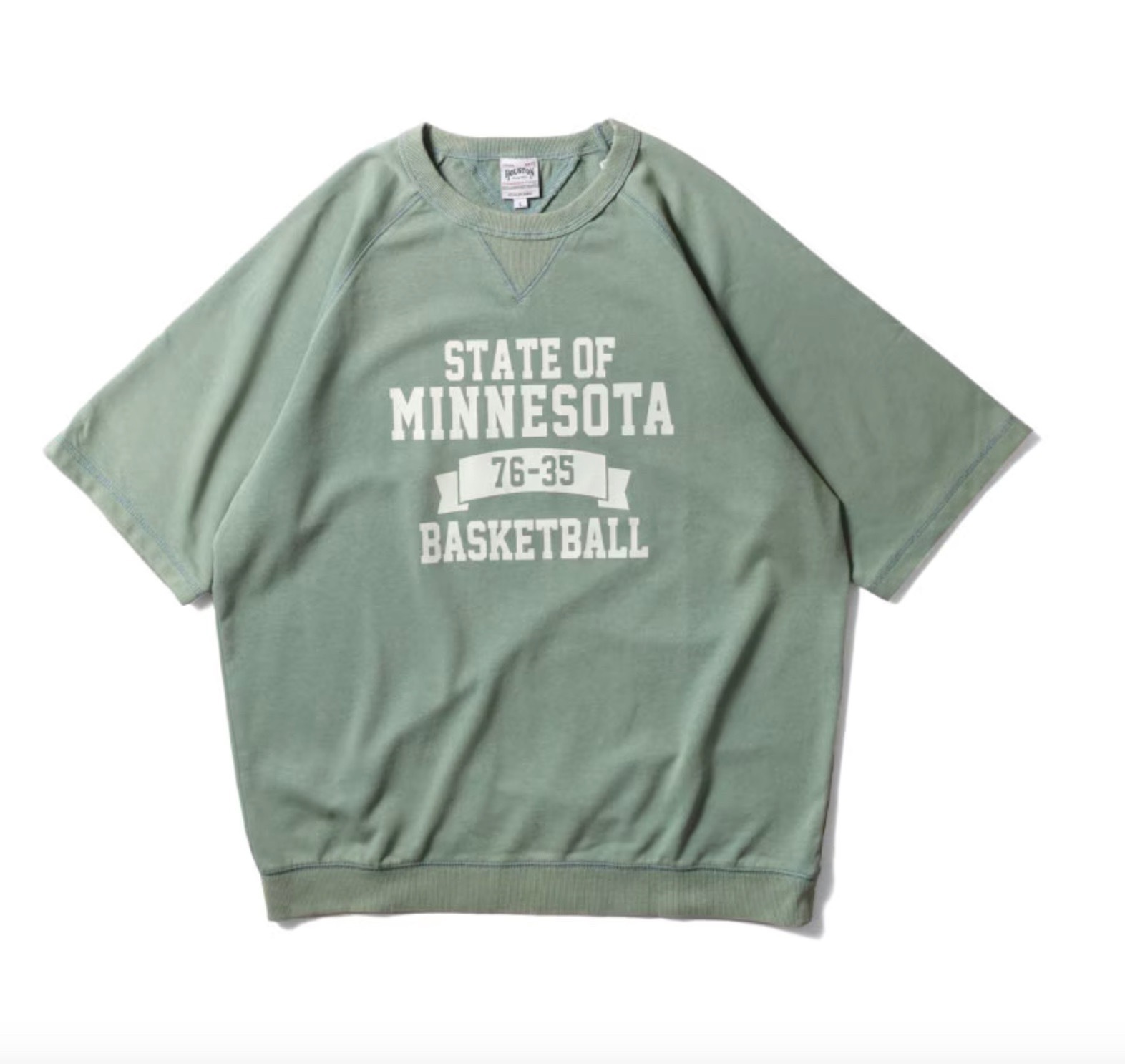 HOUSTON  POWDER WASH S/S  短袖型輕薄 SWEAT(MINNESOTA) / Green