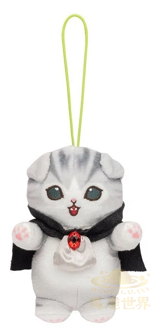 Mofusand 萬聖節吉祥物毛絨玩具 吸血鬼貓公仔 10cm