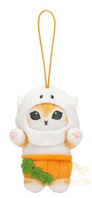 Mofusand 萬聖節吉祥物毛絨玩具 幽靈南瓜貓公仔 10cm