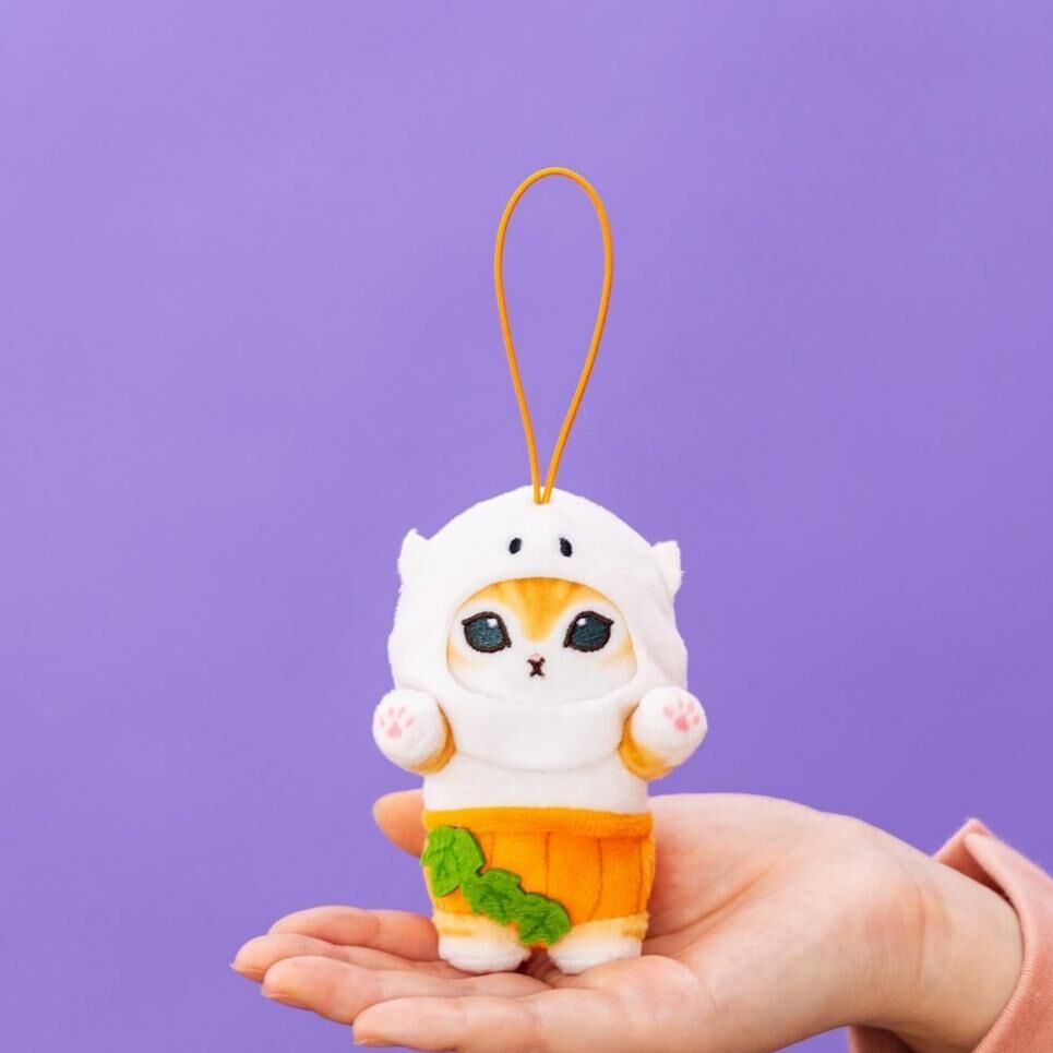 Mofusand 萬聖節吉祥物毛絨玩具 幽靈南瓜貓公仔 10cm
