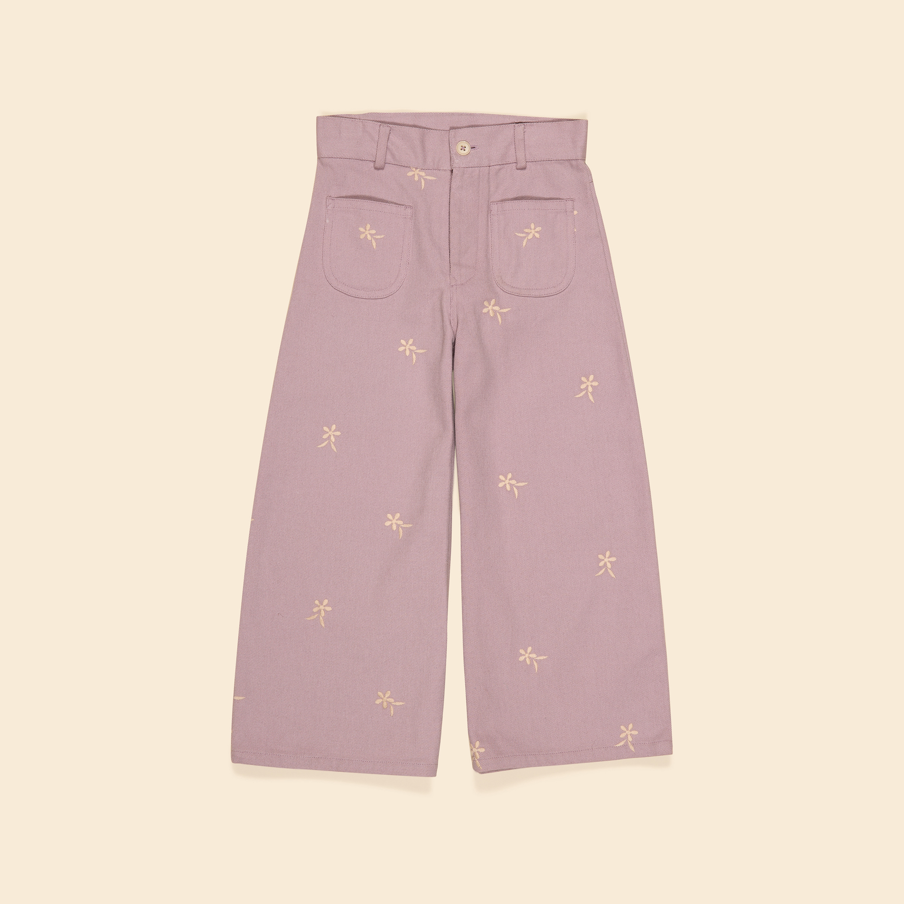 Apolina 復古小花刺繡高腰牛仔褲 CASEY 70'S ALL OVER EMBROIDERY JEAN - LILAC