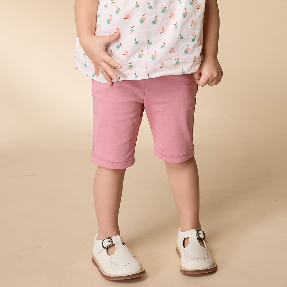 PIPPY 素雅百搭可調節腰圍五分褲 粉