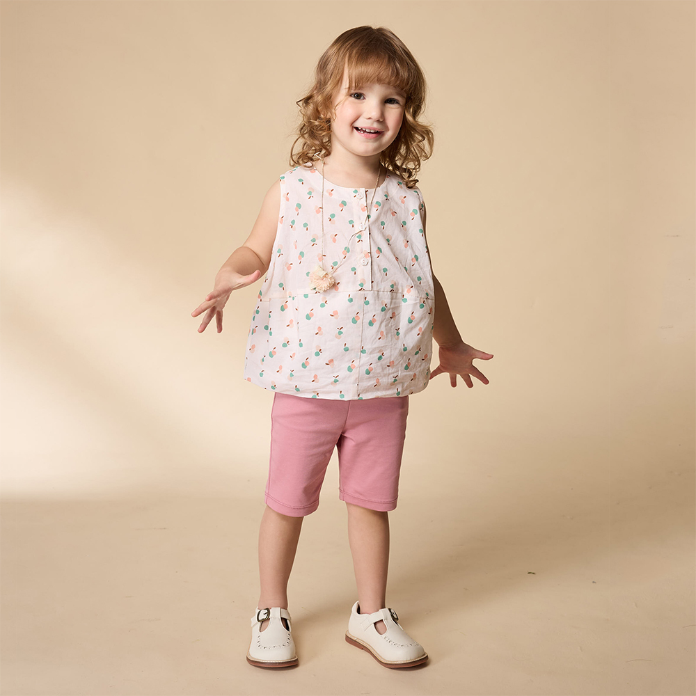 PIPPY 素雅百搭可調節腰圍五分褲 粉