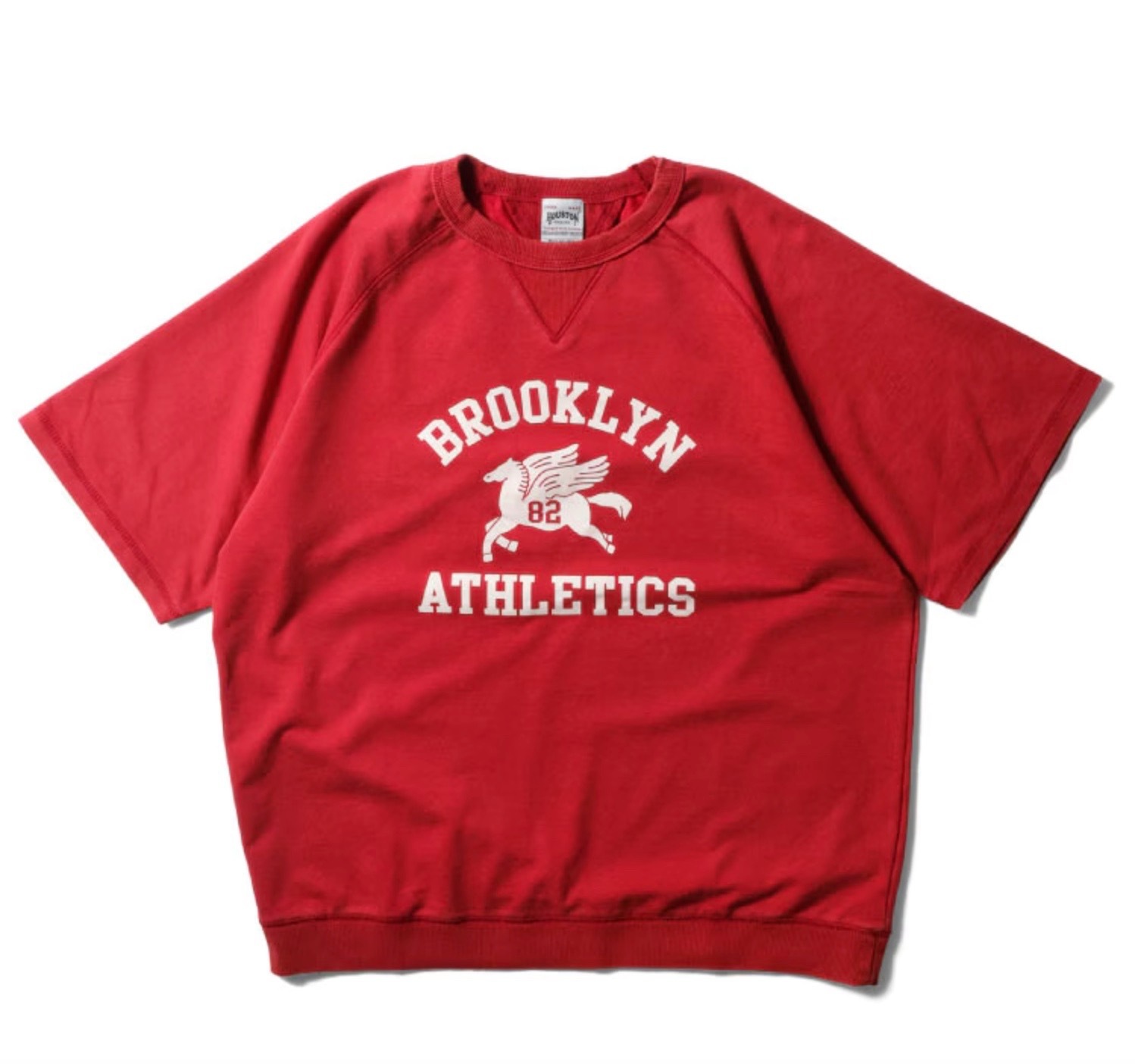 HOUSTON POWDER WASH S/S 短袖型輕薄 SWEAT(BROOKLYN) / Red