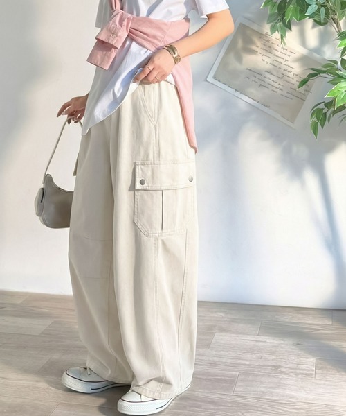 日本🇯🇵連線 JAVA 舒適棉質工裝寬褲 腰部後鬆緊 男女可穿 寬褲 工裝褲 牛仔褲 闊腿褲 落地褲 3色(任買兩件7-11免運)/預購