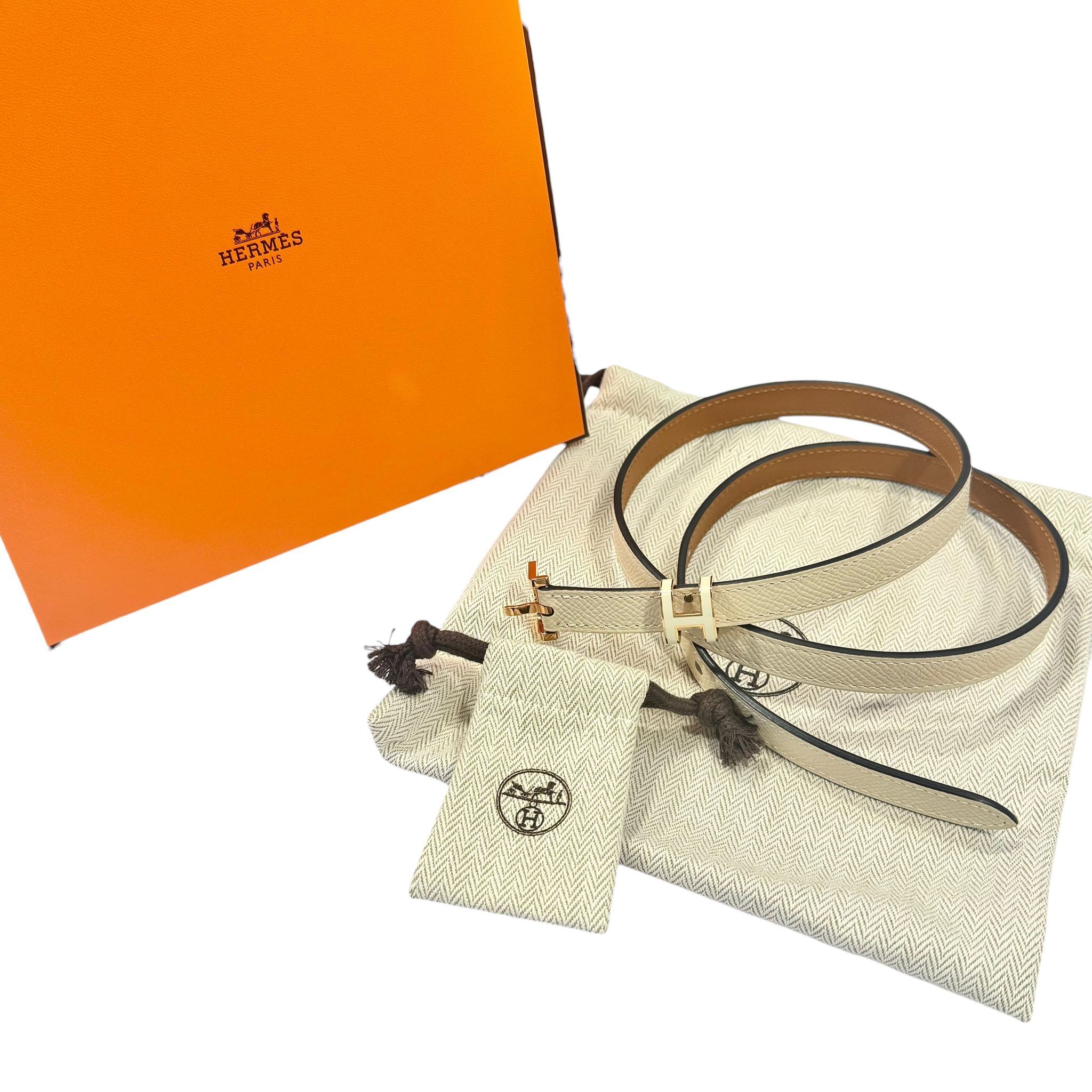 全新HERMES皮帶 75碼 女士幼BELT 15MM  NATA GOLD EPSOM #BRAND NEW #香榭站正品