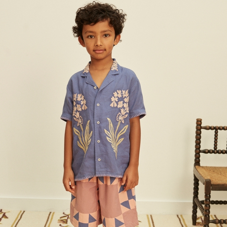 Apolina 復古西部風情襯衫 DONNY EMBROIDERED SHIRT - AZUL