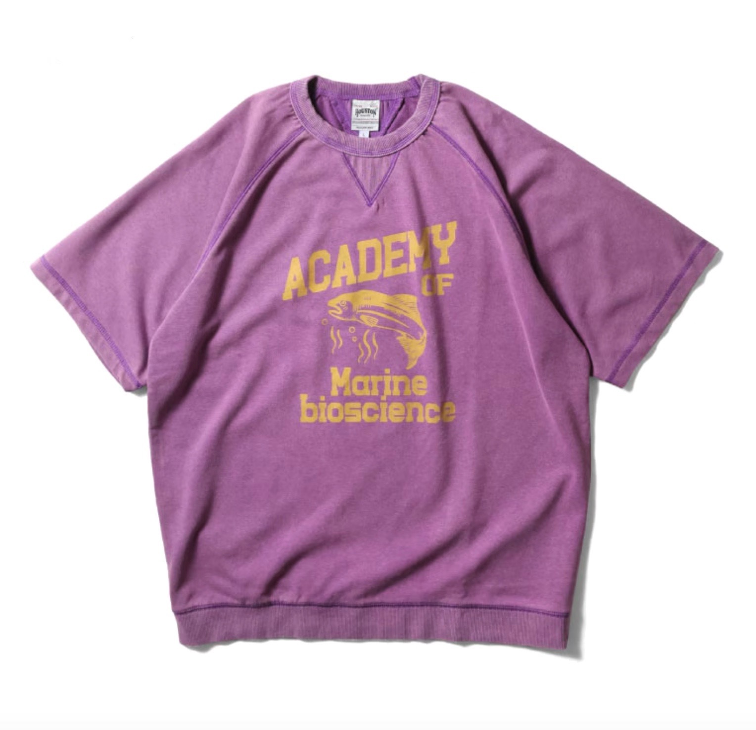 HOUSTON POWDER WASH S/S 短袖型輕薄 SWEAT(ACADEMY) / PURPLE