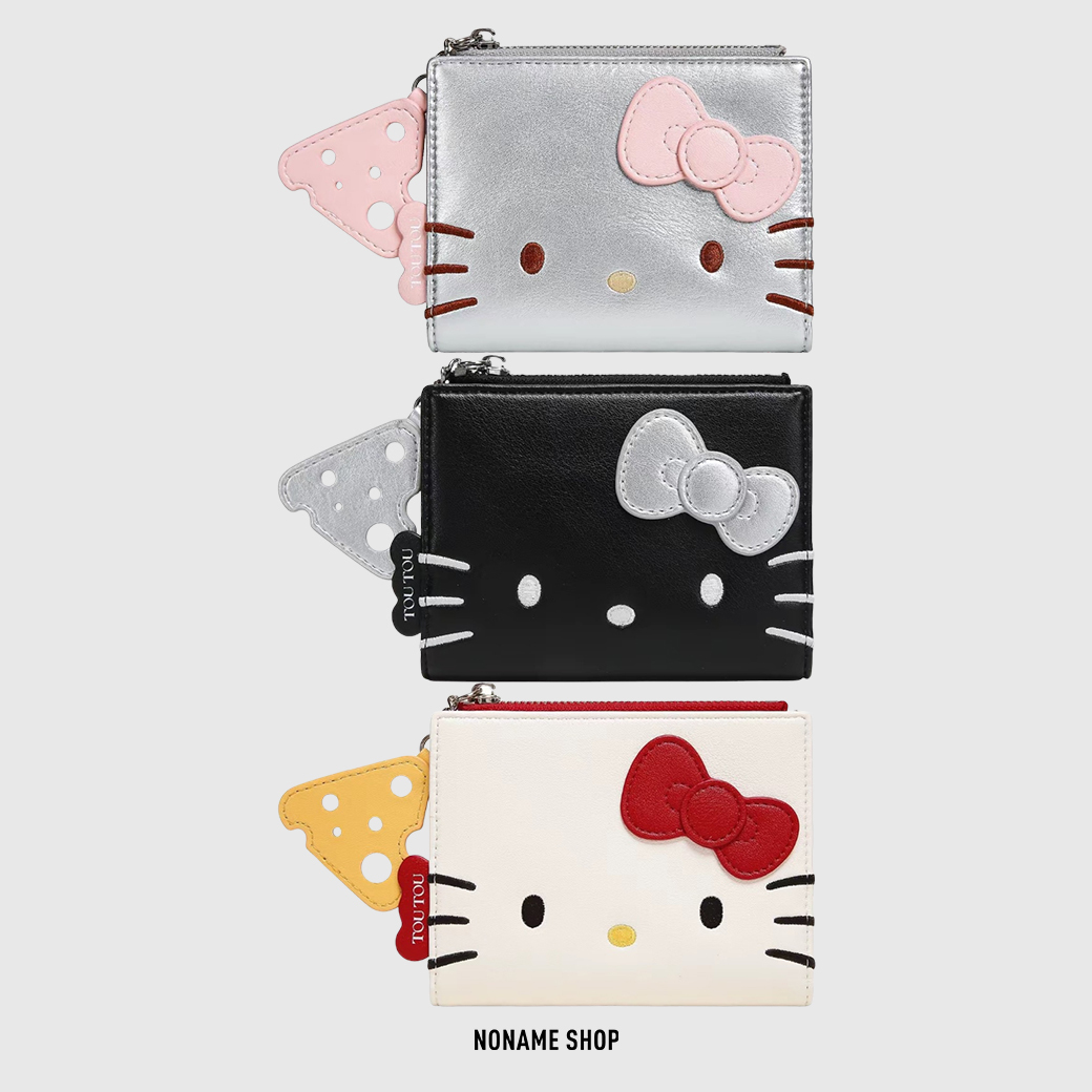 TOUTOU X Hello Kitty 聯名款 三麗鷗 凱蒂貓 多功能 皮革 短夾 錢包 卡夾 三色