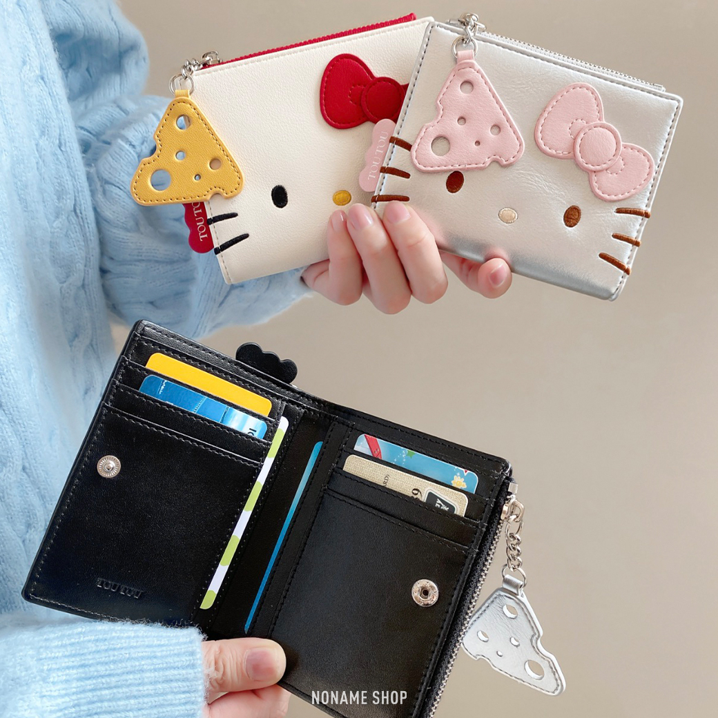 TOUTOU X Hello Kitty 聯名款 三麗鷗 凱蒂貓 多功能 皮革 短夾 錢包 卡夾 三色
