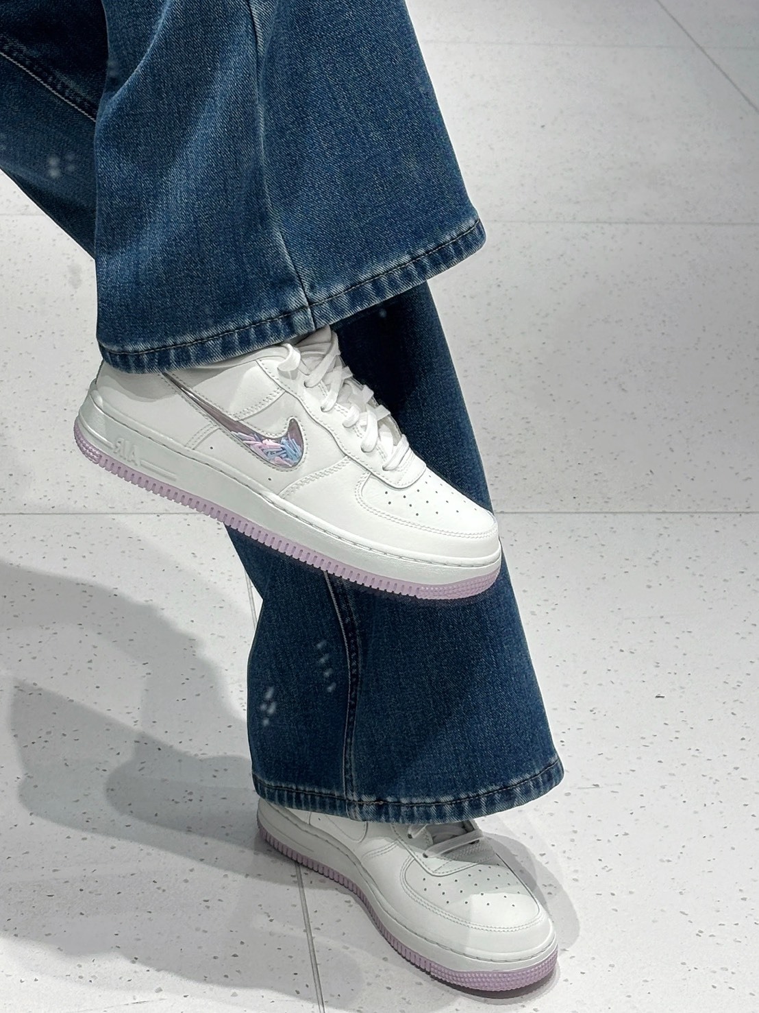 NIKE AIR FORCE 1 氣泡勾勾 白紫