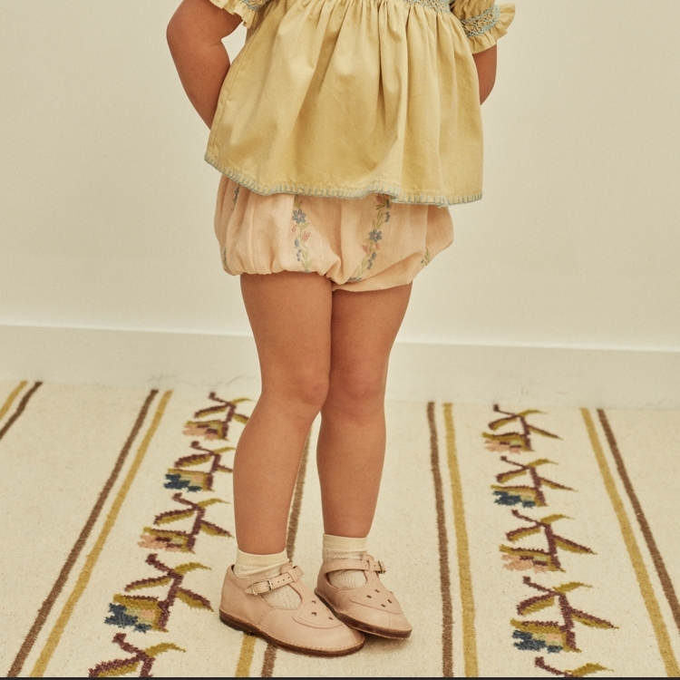 Apolina 甜美花邊刺繡燈籠褲 BABY LULA EMBROIDERED BLOOMER - BLUSH