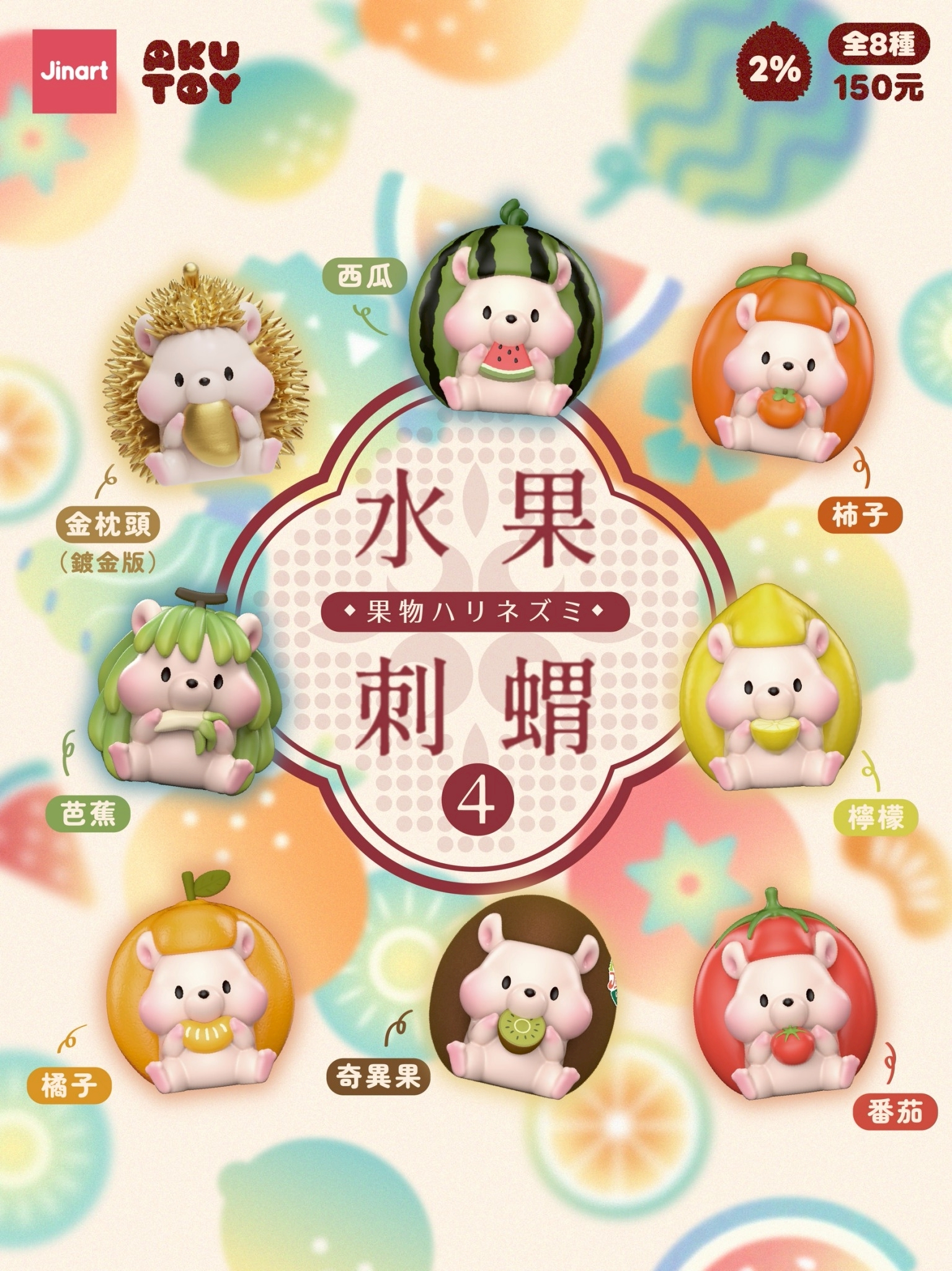 【2026年7月預購/全套販售】水果刺蝟系列4.0公仔 (全套8款)
